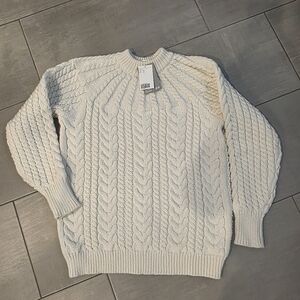 H&M Cream Cable Knit Crewneck Sweater
